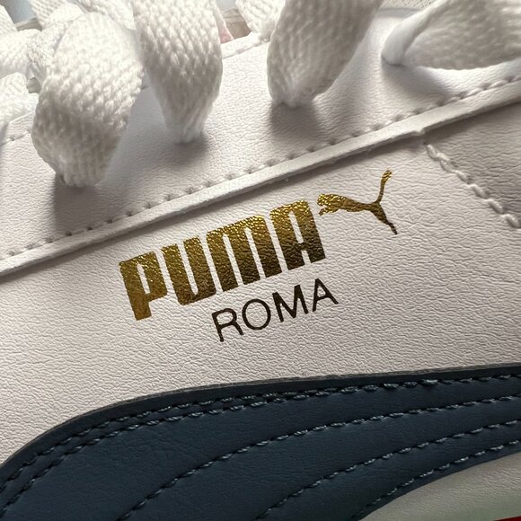 Puma Sneakers shoes Mens 9.0 Roma Basic Plus White Evening Sky New in Box - Picture 4 of 9